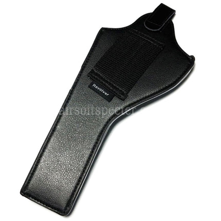 AIRSOFT SPECTER Faux Leather Long Style Revolver Pistol Holster Black