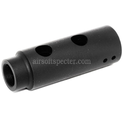 Cache-flammes APS Mini Y Comp pour fusils Airsoft avec filetage horaire +14 mm CW, noir