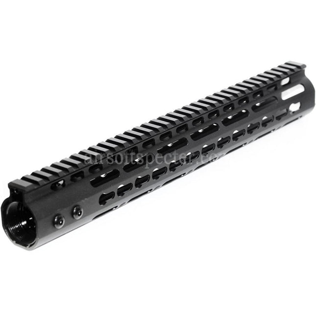 AIRSOFT SPECTER CNC Aluminum 13.5 Inches Keymod RAS Handguard Rail System For M4 M16 Series AEG Rifles Black