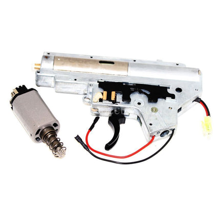 Boîte de vitesses complète CYMA V2 avec douilles métalliques de 6mm et moteur pour fusils d'airsoft électriques MP5, câblage arrière