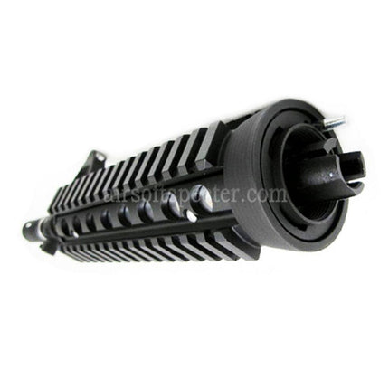 E&C CNC Aluminum RAS Front Set Handguard Rail System With 9.5 Inches Outer Barrel For M4CQB AEG Rifles Airsoft Black