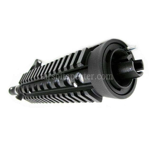 E&C CNC Aluminum RAS Front Set Handguard Rail System With 9.5 Inches Outer Barrel For M4CQB AEG Rifles Airsoft Black
