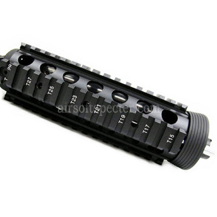 E&C CNC Aluminum RAS Front Set Handguard Rail System With 9.5 Inches Outer Barrel For M4CQB AEG Rifles Airsoft Black
