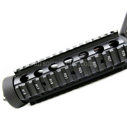 E&C CNC Aluminum RAS Front Set Handguard Rail System With 9.5 Inches Outer Barrel For M4CQB AEG Rifles Airsoft Black