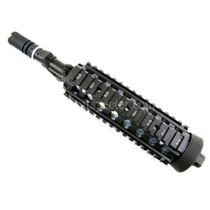 E&C CNC Aluminum RAS Front Set Handguard Rail System With 9.5 Inches Outer Barrel For M4CQB AEG Rifles Airsoft Black