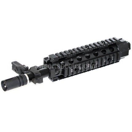 E&C CNC Aluminum RAS Front Set Handguard Rail System For SR16 M4 M16 Series AEG Rifles Airsoft Black