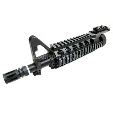 E&C CNC Aluminum RIX RAS Front Set Handguard Rail System With 9.5 Inches Outer Barrel For M4 M16 Series AEG Rifles Airsoft Black
