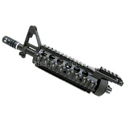 E&C CNC Aluminum RIX RAS Front Set Handguard Rail System With 9.5 Inches Outer Barrel For M4 M16 Series AEG Rifles Airsoft Black