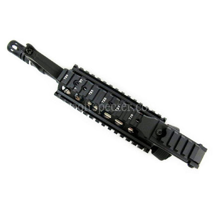 E&C CNC Aluminum RIX RAS Front Set Handguard Rail System With 9.5 Inches Outer Barrel For M4 M16 Series AEG Rifles Airsoft Black