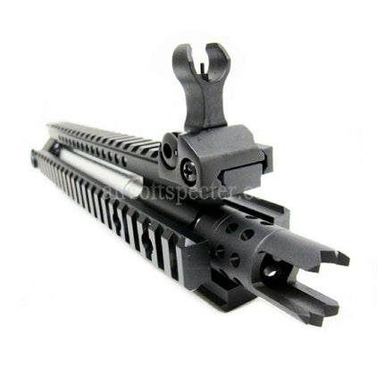 E&C CNC Aluminum MK110 RAS Front Set Handguard Rail System With 9.5 Inches Outer Barrel For M4 M16 M4A1 Series AEG Rifles Airsoft Black