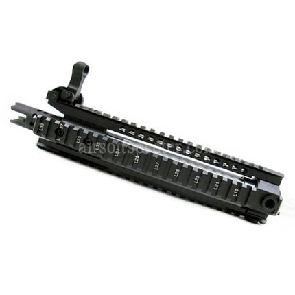 E&C CNC Aluminum MK110 RAS Front Set Handguard Rail System With 9.5 Inches Outer Barrel For M4 M16 M4A1 Series AEG Rifles Airsoft Black