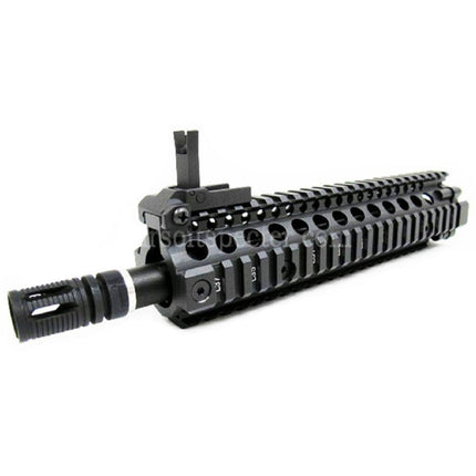 E&C CNC Aluminium M18 RAS Front Set Garde-main Rail System avec Canon Externe de 9 Pouces pour Fusils Airsoft AEG Series M4 M16 M18 Noir