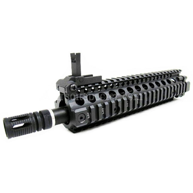 E&C CNC Aluminum M18 RAS Front Set Handguard Rail System With 9 Inches Outer Barrel For M4 M16 M18 Series AEG Rifles Airsoft Black