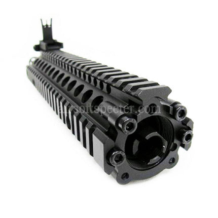 E&C CNC Aluminium M18 RAS Front Set Garde-main Rail System avec Canon Externe de 9 Pouces pour Fusils Airsoft AEG Series M4 M16 M18 Noir