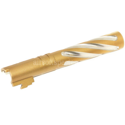 5KU 5 Inches Stainless Steel Tornado Style Spiral Outer Barrel +11mm CW for Tokyo Marui Hi-Capa 5.1 GBB Pistols Airsoft