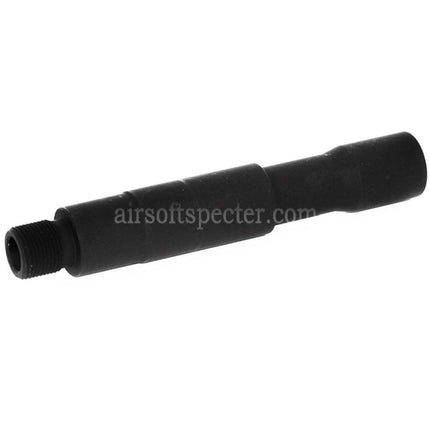 CYMA Rallonge de canon externe CQB en aluminium 100 mm - Filetage antihoraire CCW 14 mm pour fusils AEG GBB Airsoft Noir