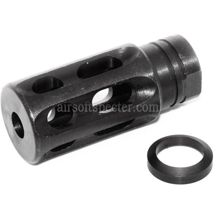 5KU Steel Notalon Breacher Brake Flash Hider For -14mm CCW Counter-Clockwise Thread Barrel Rifles Airsoft Black