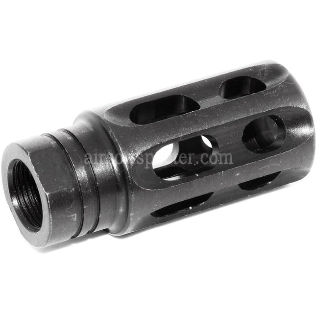 5KU Steel Notalon Breacher Brake Flash Hider For -14mm CCW Counter-Clockwise Thread Barrel Rifles Airsoft Black