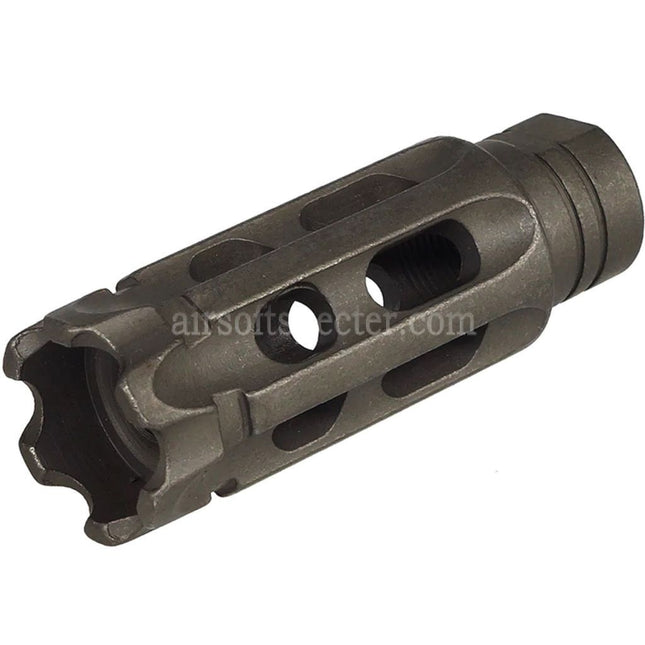 5KU Steel Mini Notalon Breacher Brake Flash Hider For -14mm CCW Counter-Clockwise Thread Barrel Rifles Airsoft Black