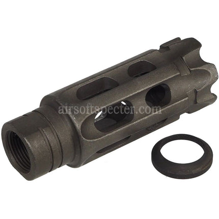 5KU Steel Mini Notalon Breacher Brake Flash Hider For -14mm CCW Counter-Clockwise Thread Barrel Rifles Airsoft Black