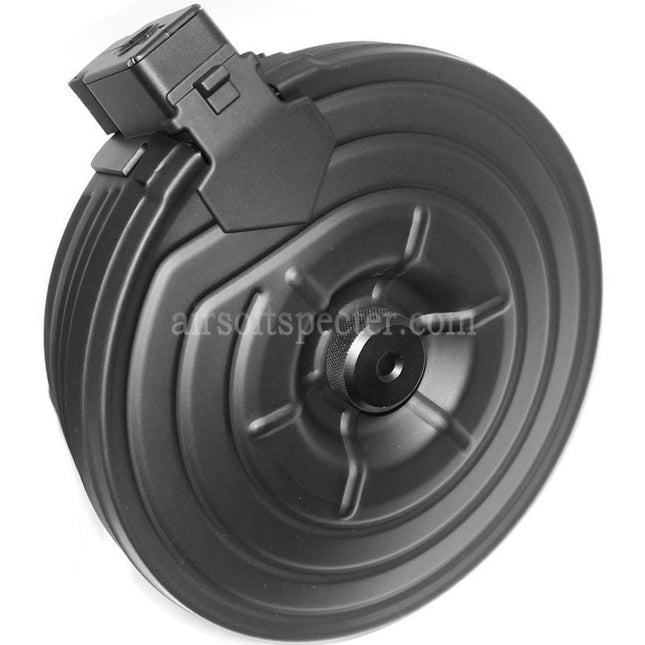CYMA 2500rd Sheet Steel Sound Control Electric Drum Magazine For AK Series AEG Rifles Airsoft Black