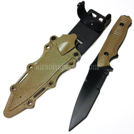 CYMA Plastic 141 Nimravus Tanto Knife (Non-Sharp Soft Rubber Fake Knife) with Sheath