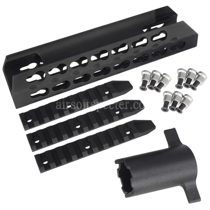 APS CNC Aluminum 7 Inches Keymod Forend Handguard For APS CAM870 Shotgun Airsoft Black
