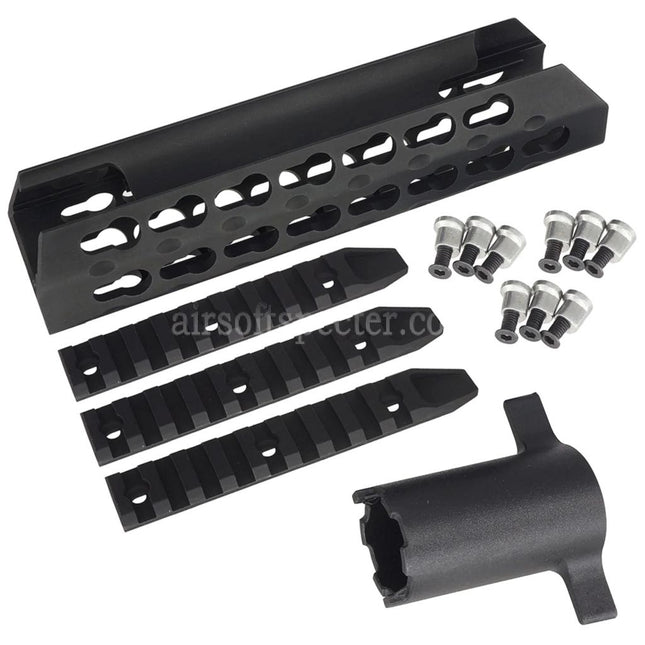 APS CNC Aluminum 7 Inches Keymod Forend Handguard For APS CAM870 Shotgun Airsoft Black