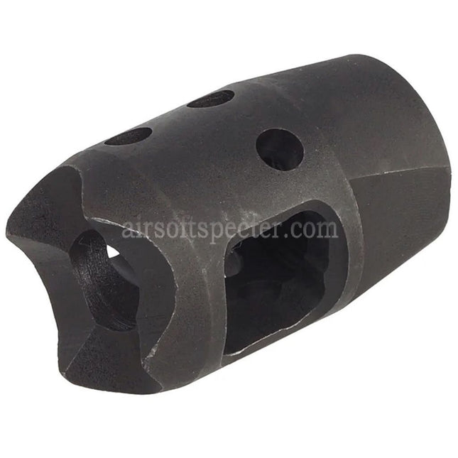 AIRSOFT SPECTER Mini XT Type Steel Flash Hider Suitable For -14mm CCW Counter-Clockwise Thread Barrel Rifles Black