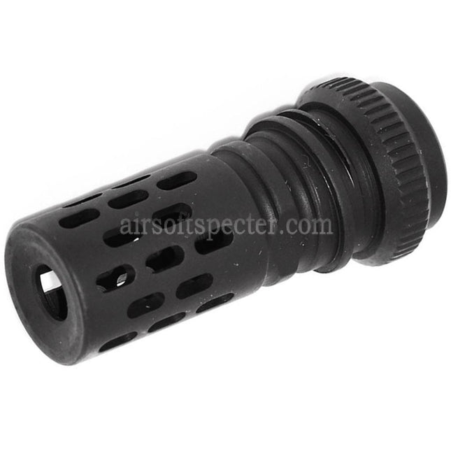 AIRSOFT SPECTER BattleComp AAC Type Metal Flash Hider For -14mm CCW Counter-Clockwise Thread Barrel Rifles Black