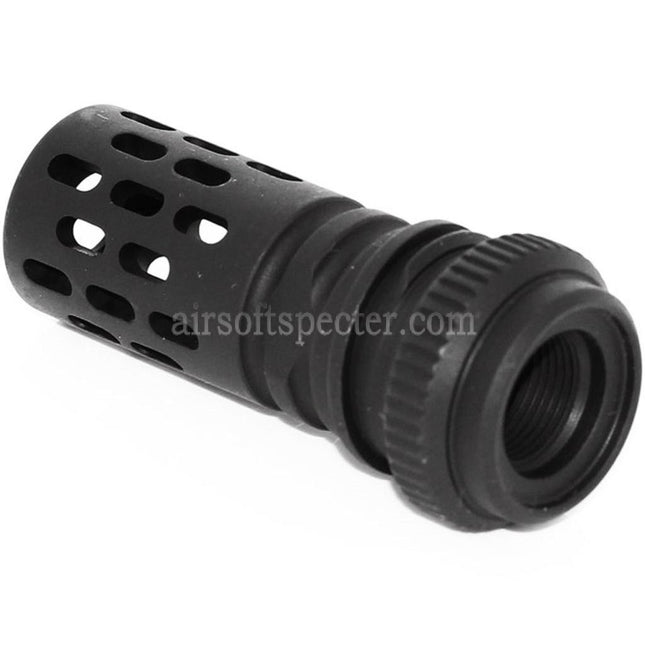 AIRSOFT SPECTER BattleComp AAC Type Metal Flash Hider For -14mm CCW Counter-Clockwise Thread Barrel Rifles Black