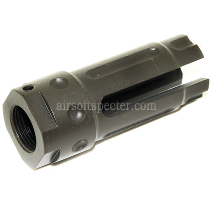 AIRSOFT SPECTER 57mm QDC Style Muzzle Brake Flash Hider For -14mm CCW Counter-Clockwise Thread Barrel Rifles