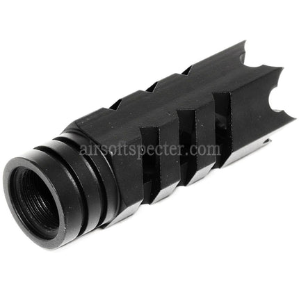 AIRSOFT SPECTER 64mm Spiked Breacher Flash Hider For -14mm CCW Counter-Clockwise Thread Barrel Rifles