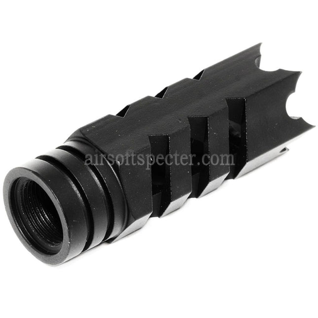 AIRSOFT SPECTER 64mm Spiked Breacher Flash Hider For -14mm CCW Counter-Clockwise Thread Barrel Rifles
