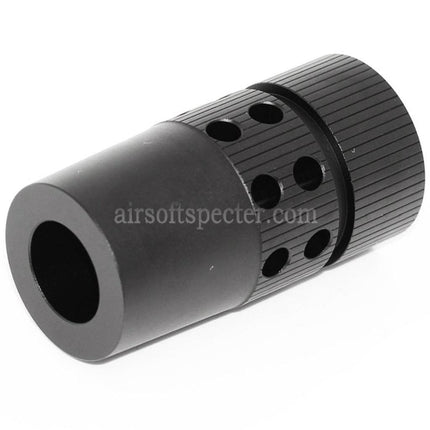 AIRSOFT SPECTER Large CQB Type Metal Flash Hider For -14mm CCW Counter-Clockwise Thread Barrel Rifles Black
