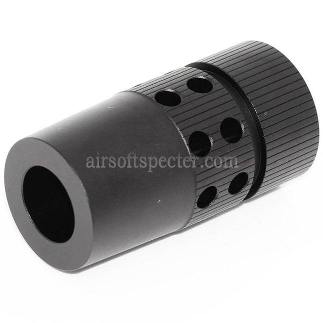 AIRSOFT SPECTER Large CQB Type Metal Flash Hider For -14mm CCW Counter-Clockwise Thread Barrel Rifles Black