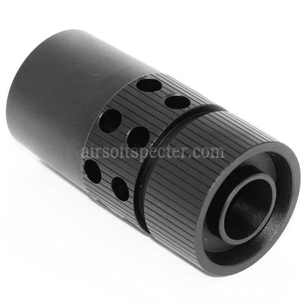 AIRSOFT SPECTER Large CQB Type Metal Flash Hider For -14mm CCW Counter-Clockwise Thread Barrel Rifles Black