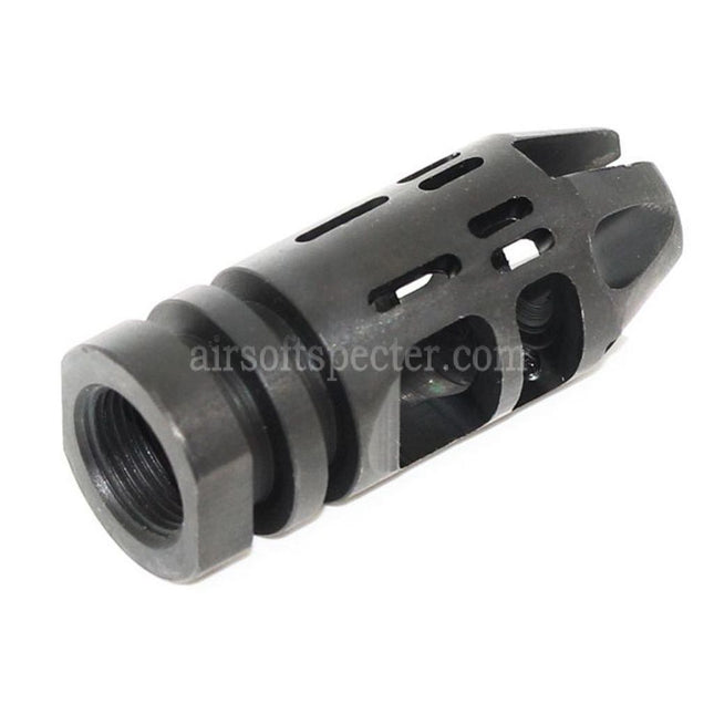 5KU EPSILON 556 Type Metal Flash Hider For -14mm CCW Counter-Clockwise Thread Barrel Rifles Airsoft Black