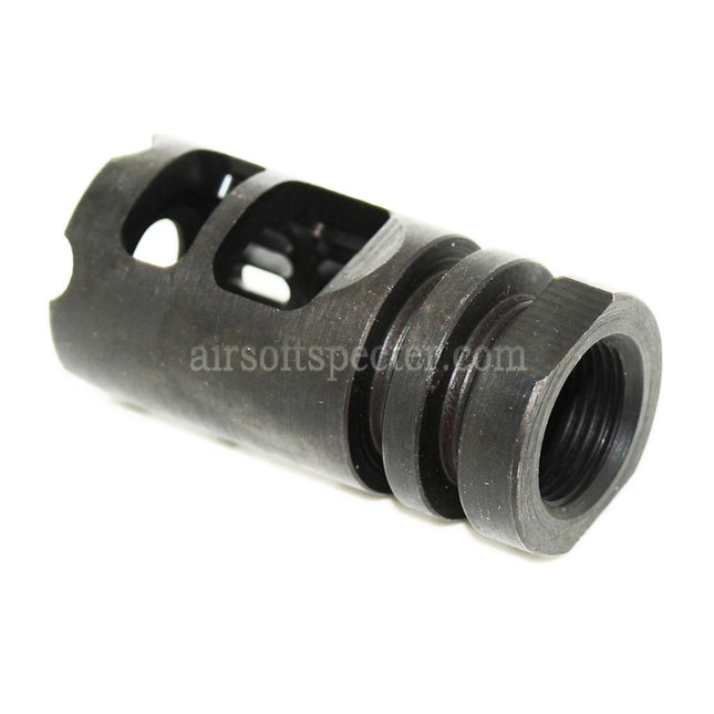 5KU Gamma 556 Type Metal Flash Hider For -14mm CCW Counter-Clockwise Thread Barrel Rifles Airsoft Black
