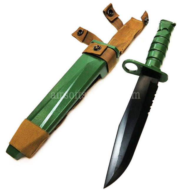 CYMA Plastic M10 OKC-3S Bayonet Knife (Non-Sharp Soft Rubber Fake Knife) with Sheath