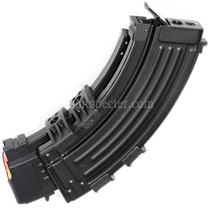 Chargeur double électrique auto-enrouleur BATTLEAXE 1200 coups avec prise EU 220 V pour répliques airsoft AK Series AEG Noir