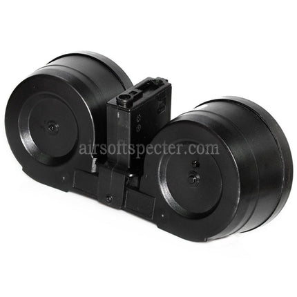BATTLEAXE Chargeur Tambour Électrique C-Mag 2500 Billes Pour Répliques Airsoft M4 M16 AEG Noir