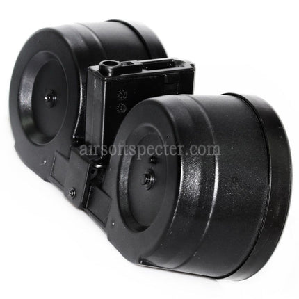 BATTLEAXE Chargeur Tambour Électrique C-Mag 2500 Billes Pour Répliques Airsoft M4 M16 AEG Noir