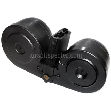 BATTLEAXE Chargeur Tambour Électrique C-Mag 2500 Billes Pour Répliques Airsoft M4 M16 AEG Noir