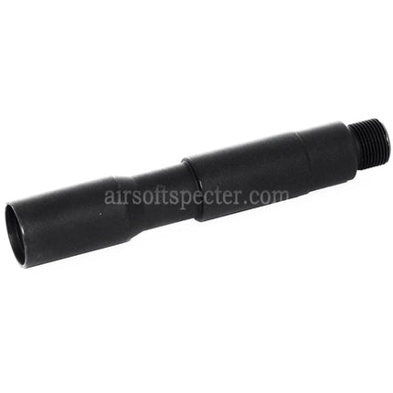 Rallonge de canon externe AIRSOFT SPECTER 4/4,5 100 mm/115 mm en aluminium CQB – Filetage anti-horaire CCW 14 mm pour fusils AEG GBB, noir