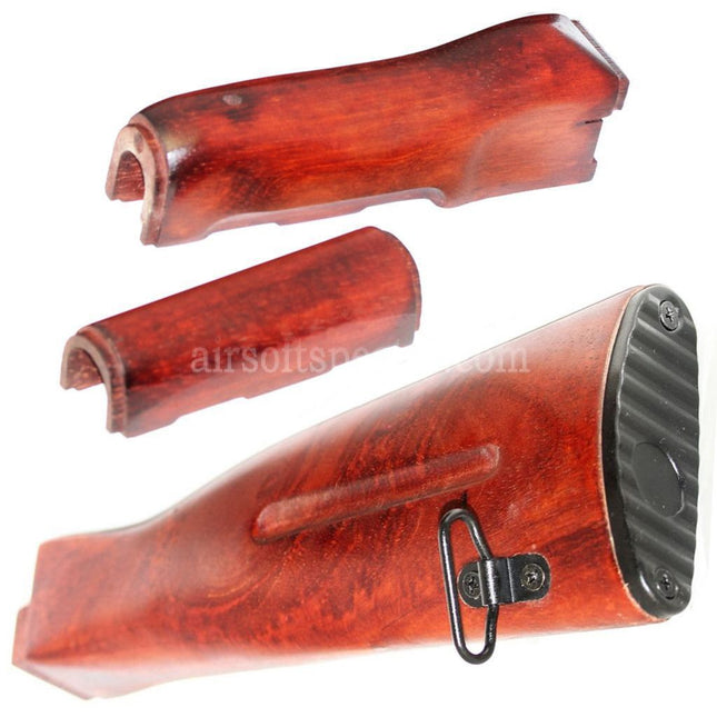 APS Handguard & Stock Wood Kit For APS Matrix D-Boys CYMA Golden Eagle JG Tokyo Marui AK74 Series AEG Rifles Airsoft