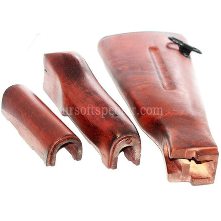 APS Handguard & Stock Wood Kit For APS Matrix D-Boys CYMA Golden Eagle JG Tokyo Marui AK74 Series AEG Rifles Airsoft