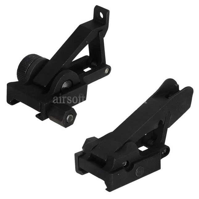AIRSOFT SPECTER Metal Mangone Flip Up Front Rear Sight For 20mm Picatinny Rail Rifles