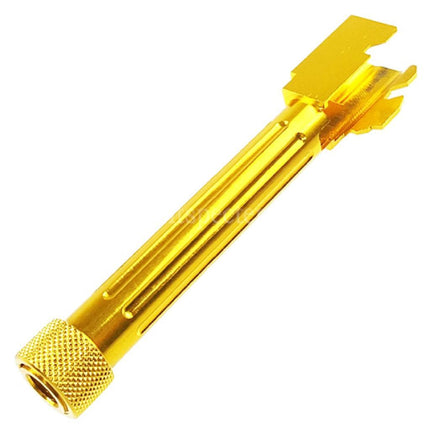 5KU CNC Aluminum Outer Barrel Type 2 with -14mm CCW Counter-Clockwise Thread Cover For Tokyo Marui G17 GBB Pistols Airsoft Gold