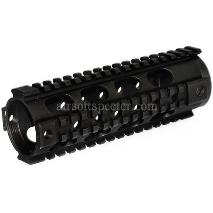 5KU 183mm Fighting Cat Carbine Length Free Float Handguard 4-Side Rail System for M4 M16 Series AEG GBB Rifles Airsoft Black
